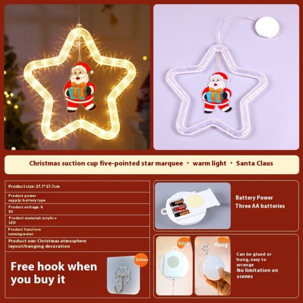 Christmas Pendant Decoration Christmas Atmosphere Led Lights Led Christmas Star Light Decoration For Window Door For Holiday - Image 9