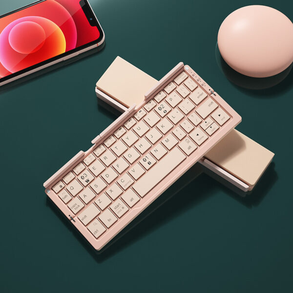 Mini Folding Bluetooth Keyboard Wireless Keypad Support3 Devices With Stand Rechargeable Foldable Keyboard For Phone Tablet - Image 8