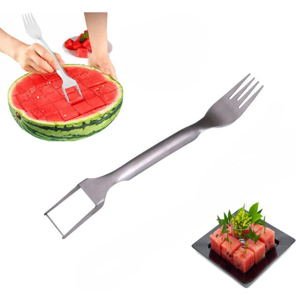 2 In 1 Watermelon Fork Slicer Multi-purpose Stainless Steel Watermelon Slicer Cutter Kitchen Fruit Cutting Fork Fruit Divider Kitchen Gadgets - Image 9