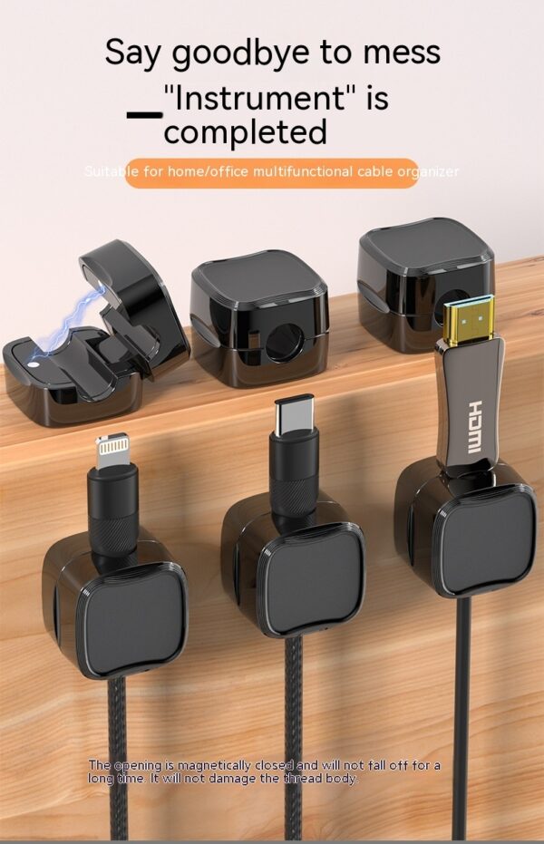 Magnetic Cable Clip Under Desk Cable Management Adjustable Cord Holder Wire Organizer And Cable Management Wire Keeper - Image 10