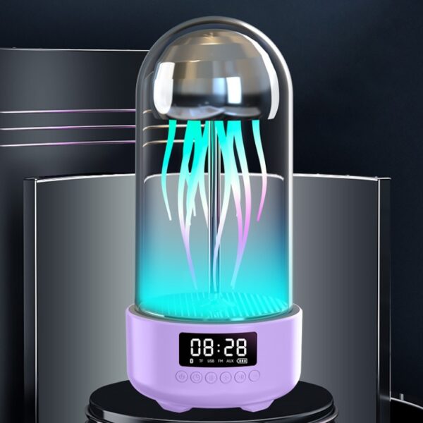 Creative 3in1 Colorful Jellyfish Lamp With Clock Luminous Portable Stereo Breathing Light Smart Decoration Bluetooth-compatible Speaker - Image 10