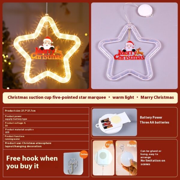 Christmas Pendant Decoration Christmas Atmosphere Led Lights Led Christmas Star Light Decoration For Window Door For Holiday - Image 7