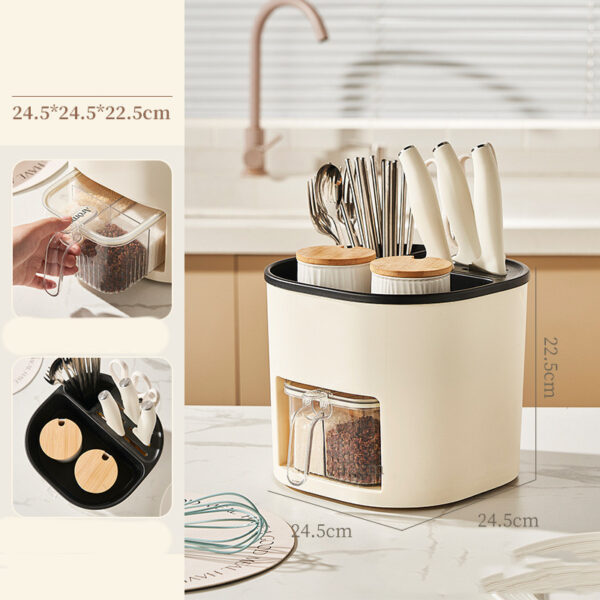 Kitchen Storage Multifunctional Large-capacity Chopstick Spoon Storage Holder Cutlery Knife Fork Kitchen Tools - Image 3