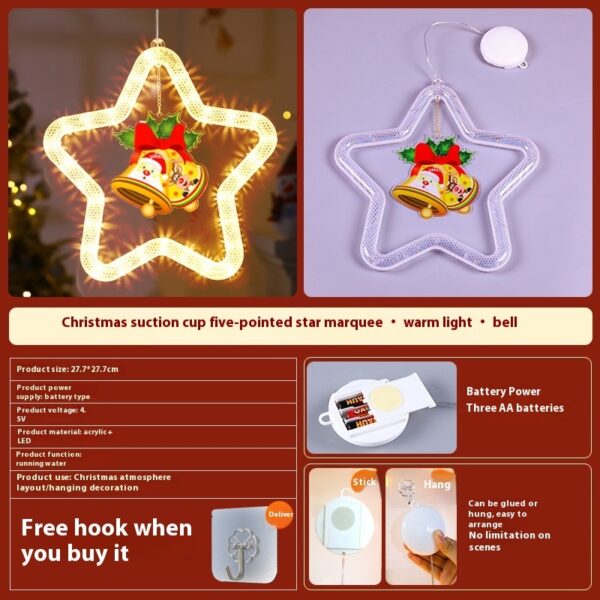 Christmas Pendant Decoration Christmas Atmosphere Led Lights Led Christmas Star Light Decoration For Window Door For Holiday - Image 8