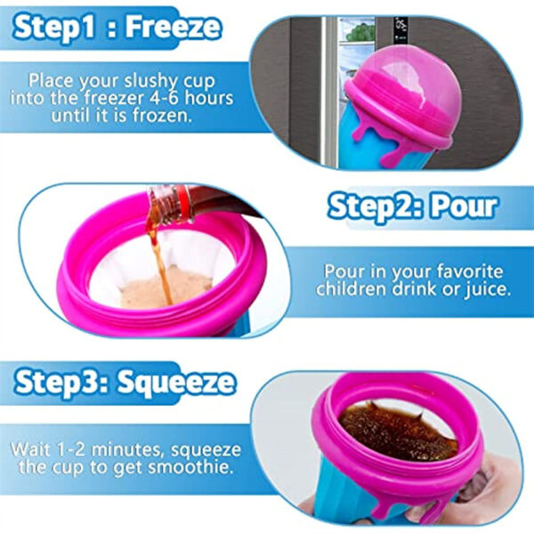 500ml Large Capacity Slushy Cup Summer Squeeze Homemade Juice Water Bottle Quick-Frozen Smoothie Sand Cup Pinch Fast Cooling Magic Ice Cream Slushy Maker Beker Kitchen Gadgets - Image 6