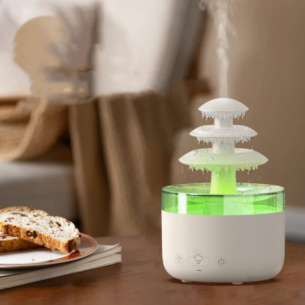 New Cloud Rain Air Humidifier Essential Oil Aromatherapy Diffuser USB Mute Mist Air Humidifier With Colorful Light - Image 8