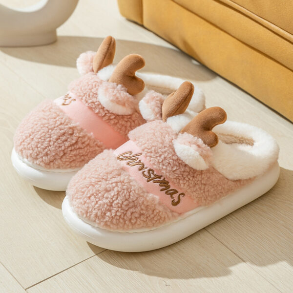 Christmas Shoes Winter Home Slippers Elk Soft Cozy Bedroom Slipper Slip On House Shoes - Image 9