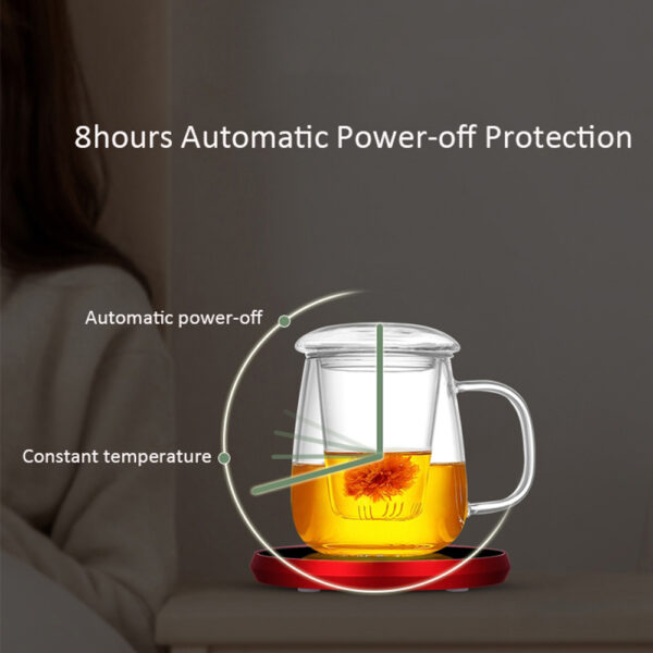 USB Coffee Mug Cup Warmer Milk Tea Water Cup Heating Electric Touch Pad Temperature Adjustable Hot Tea Maker Heater Warmer - Image 6