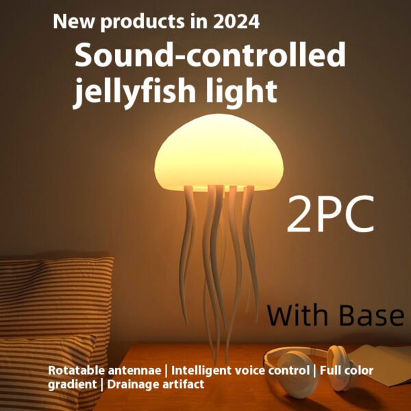 Jellyfish Mood Lamp LED Jellyfish Night Light Portable Jellyfish Lamp Jellyfish Decorations Smart Table Lamp For Bedside Desk - Image 3