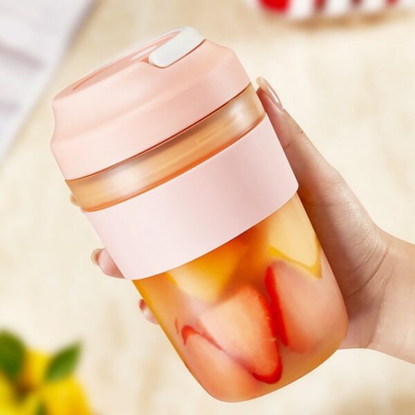 Portable Blender Juicer Cup Rechargeable With 4 Blades For Shakes And Smoothies Maker 400ml Fresh Fruit Mixer Juicer Cup - Image 2